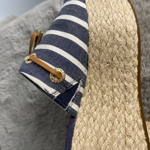 Sperry Topsider Nautical Stripe Wedge Espadrilles Size 8.5 - Picture 6 of 9